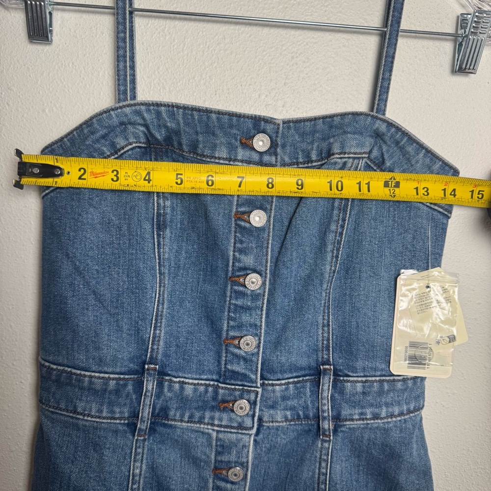 Levi's Blue Denim Strapless Button-Front Dress - Picture 10 of 14
